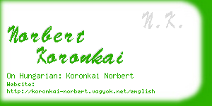norbert koronkai business card